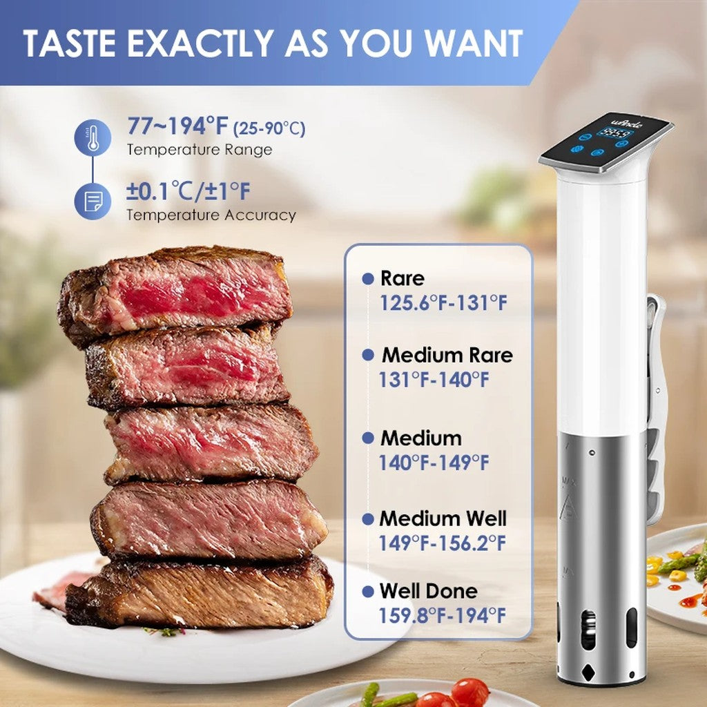 Sous Vide Machine 1100W in White - Compact Immersion Circulator with Touch Panel, Quiet Operation, I #g03