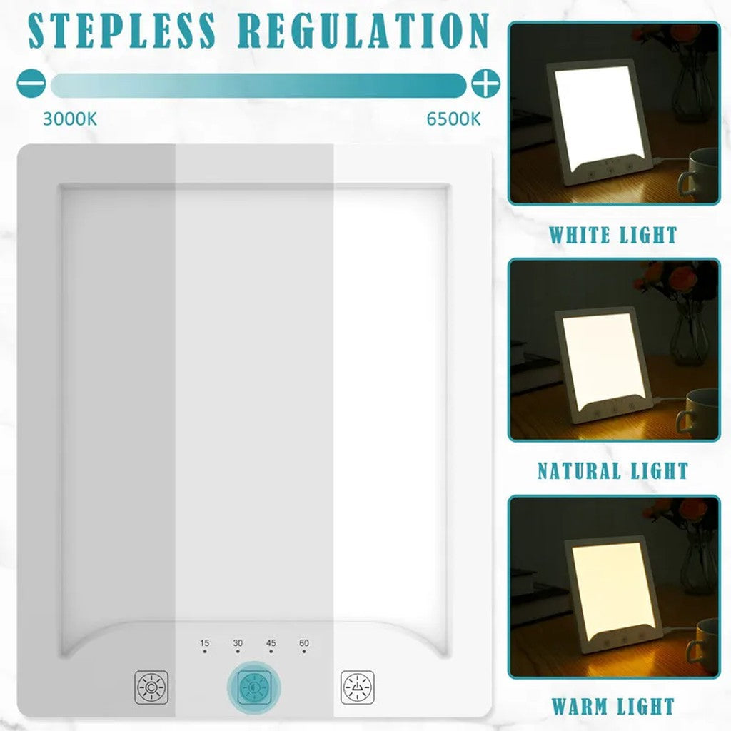 SAD Lamp 10,000 Lux LED Daylight Lamp with 3 Color Temperatures, Stepless Dimming, 60-Minute Timer,  #g03