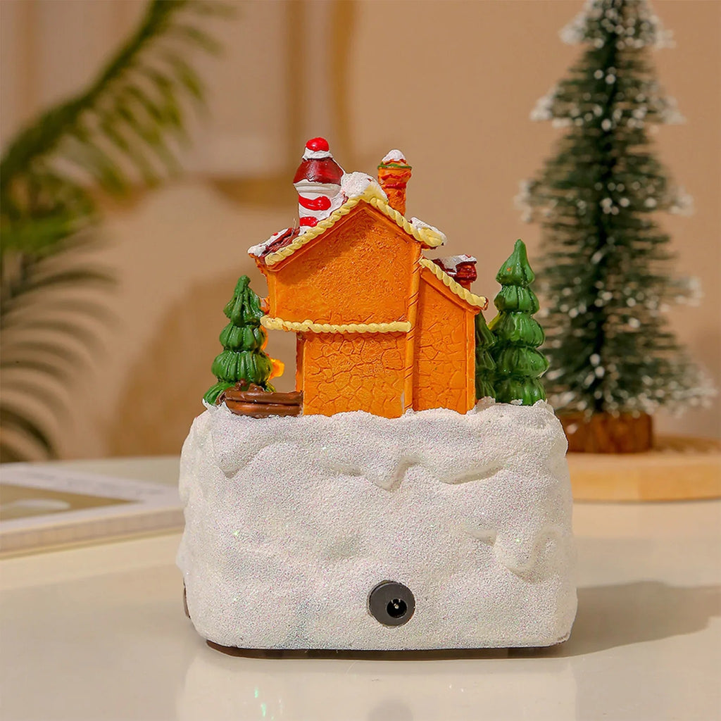 Christmas Village House with Lights and Music - Rotating Carousel Gingerbread House Decoration, 6.3  #g04