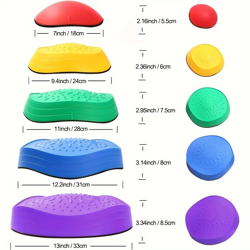 Stepping Stones for Kids - Stackable Balance Stepping Stones & Tactile Balance Path Sets, Non-Slip,  #g05