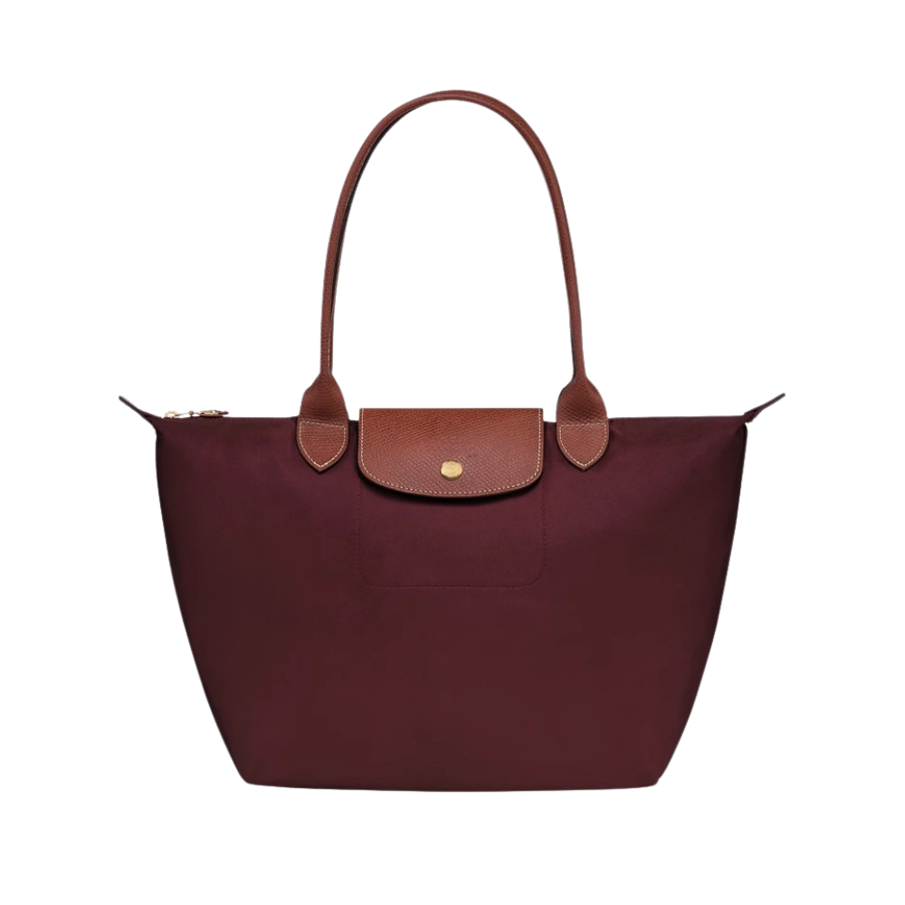 Longchanp Le Pliage nylon and leather tote bag in multiple colors.