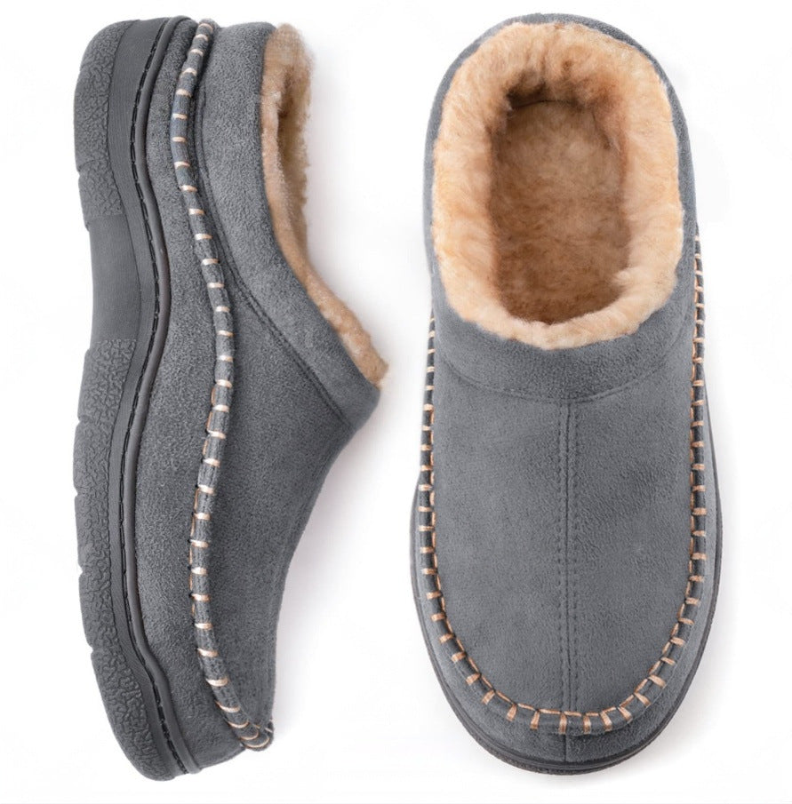 Pair of men's orthopedic slippers demonstrating indoor and outdoor versatility.