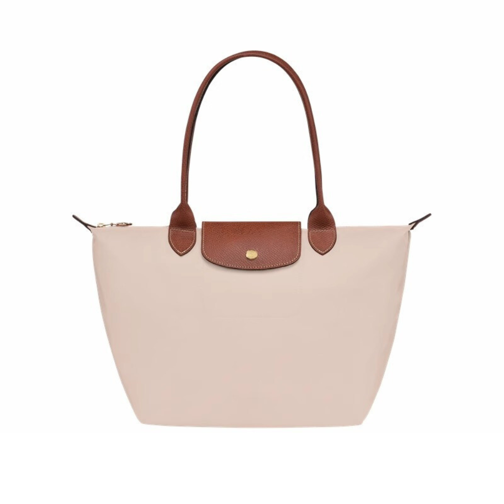 Longchanp Le Pliage bag styled with casual outfit.