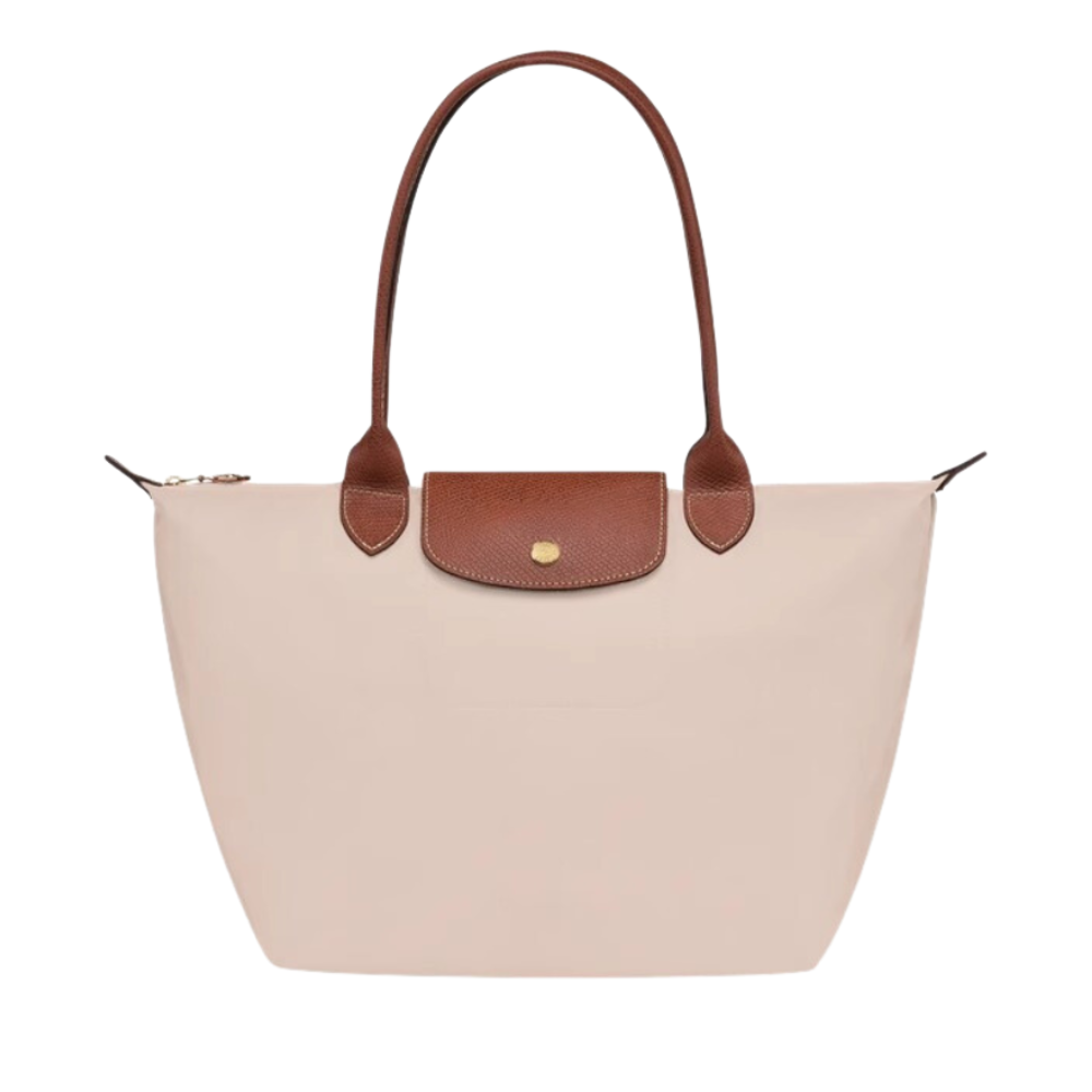 Longchanp Le Pliage bag styled with professional outfit.