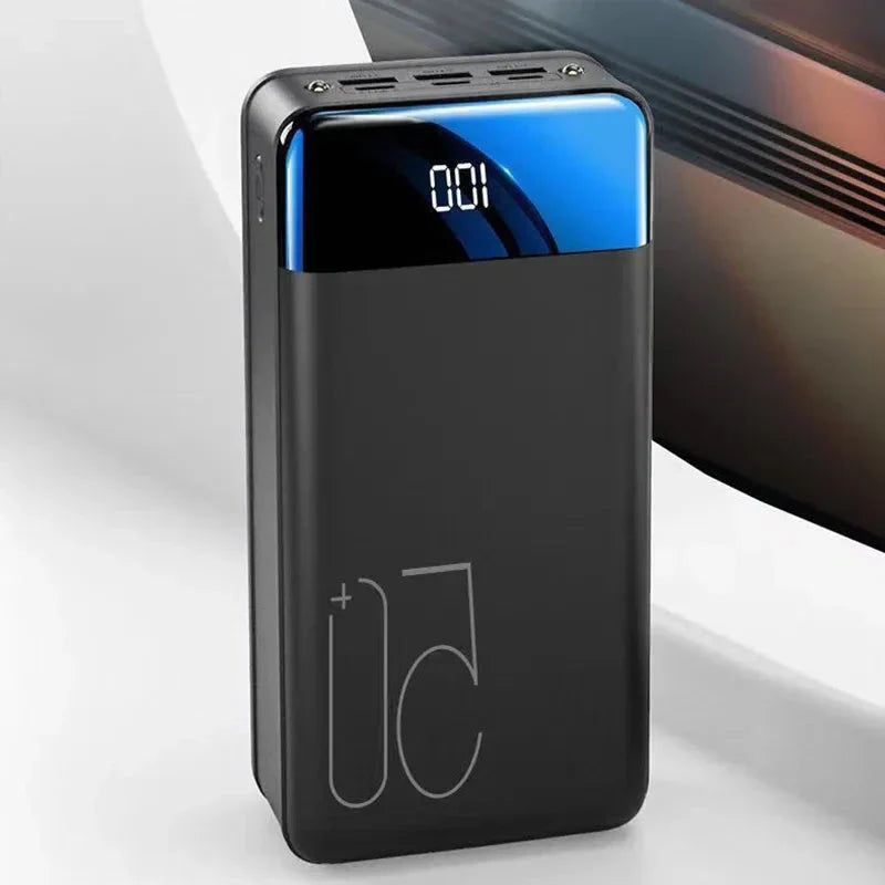 TitanCharge 50,000mAh portable power bank shown in black and white color options