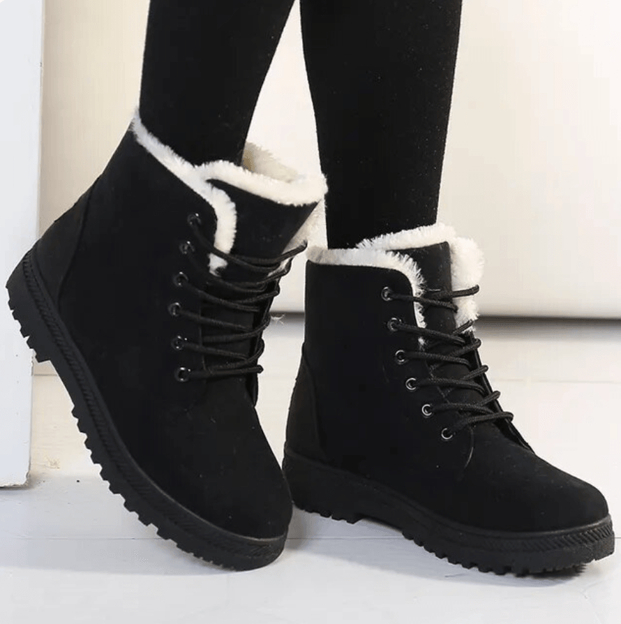 Close-up of WinterPlus elegant ankle boots showing orthopedic design and ergonomic insole