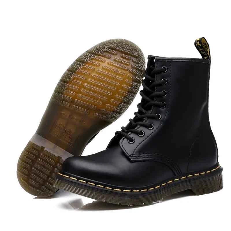 Classic British-style Martin boots in premium leather with refined silhouette.