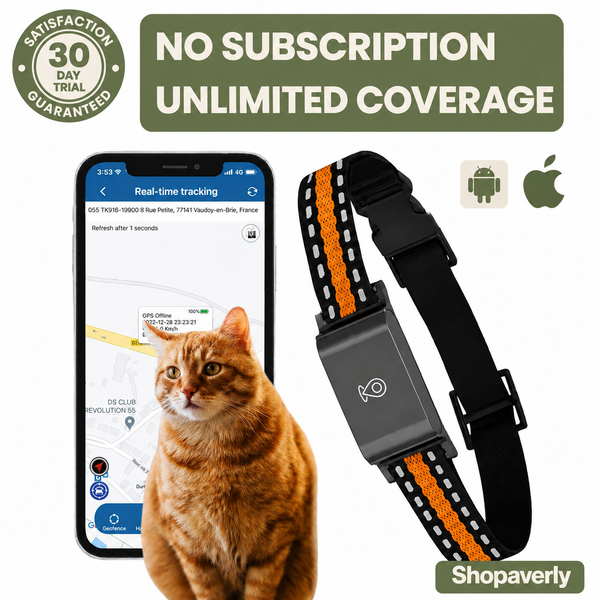 No-Subscription GPS Pet Collar – Real-Time Location Tracking with Global Range