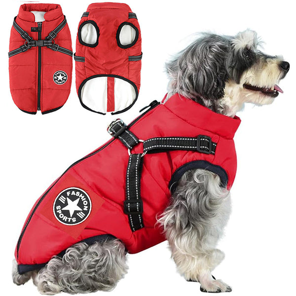 3-in-1 Winter Dog Coat | Warm, Waterproof, Windproof with Built-In Harness