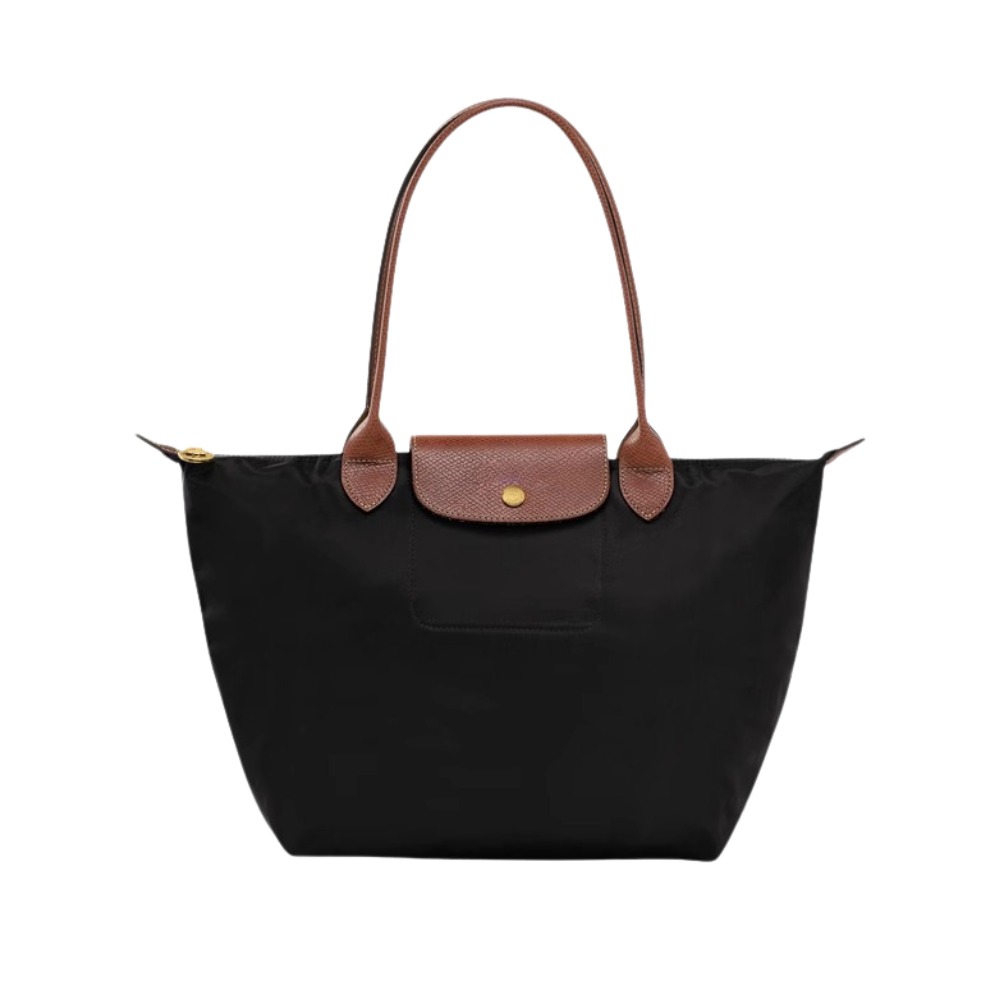 Longchanp Le Pliage bag leather handles and comfort grip.