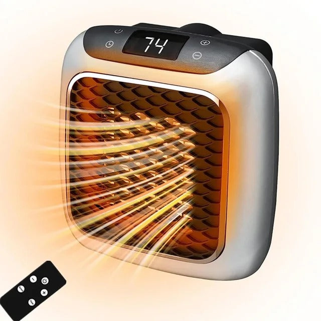 Shopaverly 800W heater close-up of digital LED control panel and thermostat settings