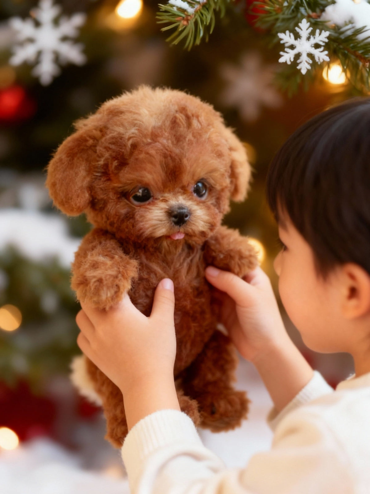 Nicoo Robot Dog toy demonstrating sitting position with soft plush material
