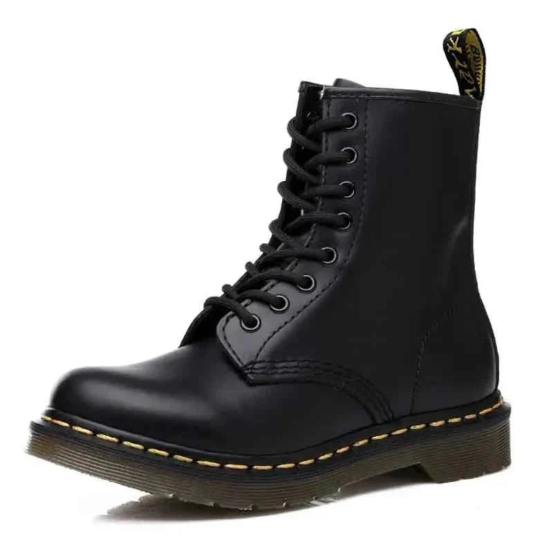 Side view of classic Martin boots highlighting durable construction and premium materials.