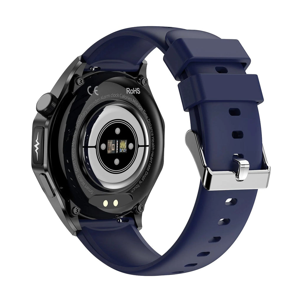 Safety CarePro smartwatch app interface showing health data graphs for doctor sharing