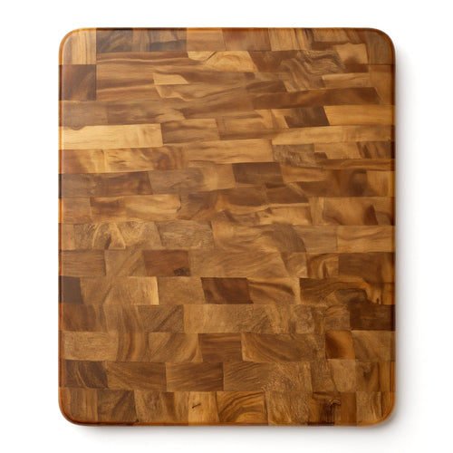 Shopaverly Acacia Rectangular Butcher Block — strict top-down view showing entire top face and wood grain pattern