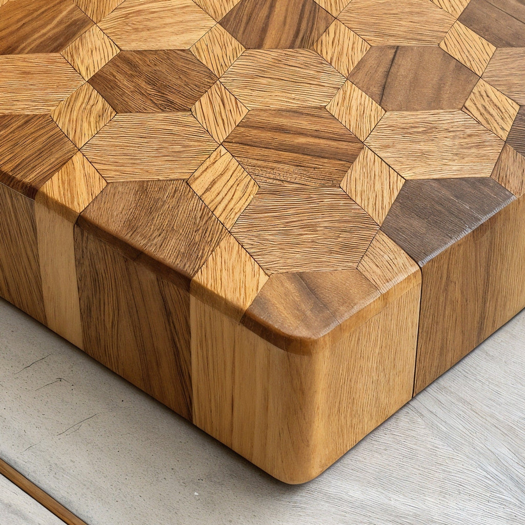 Shopaverly Oak Hexagonal Butcher Block — front edge thickness