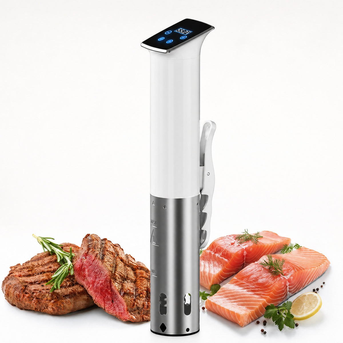 Sous Vide Machine 1100W in White - Compact Immersion Circulator with Touch Panel, Quiet Operation, I #k_g