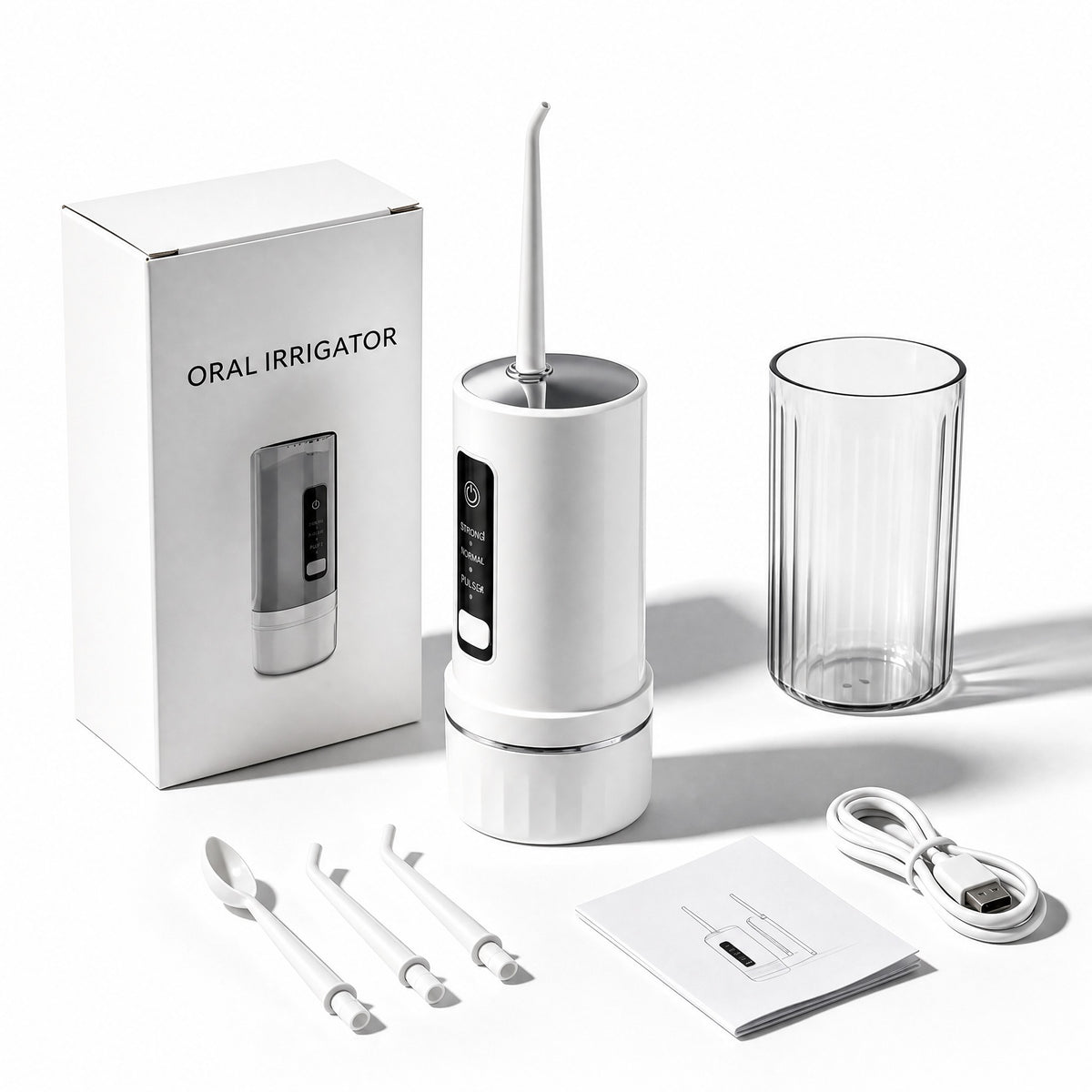 Portable Water Flosser Cordless - Foldable or Collapsible Travel Oral Irrigator, 0.6 mm Jet, Adjusta #k_s