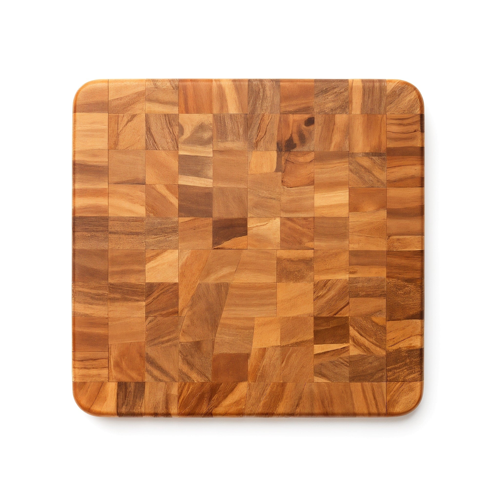 Shopaverly Teak Small Butcher Block — top-down view showing full flat face and wood grain