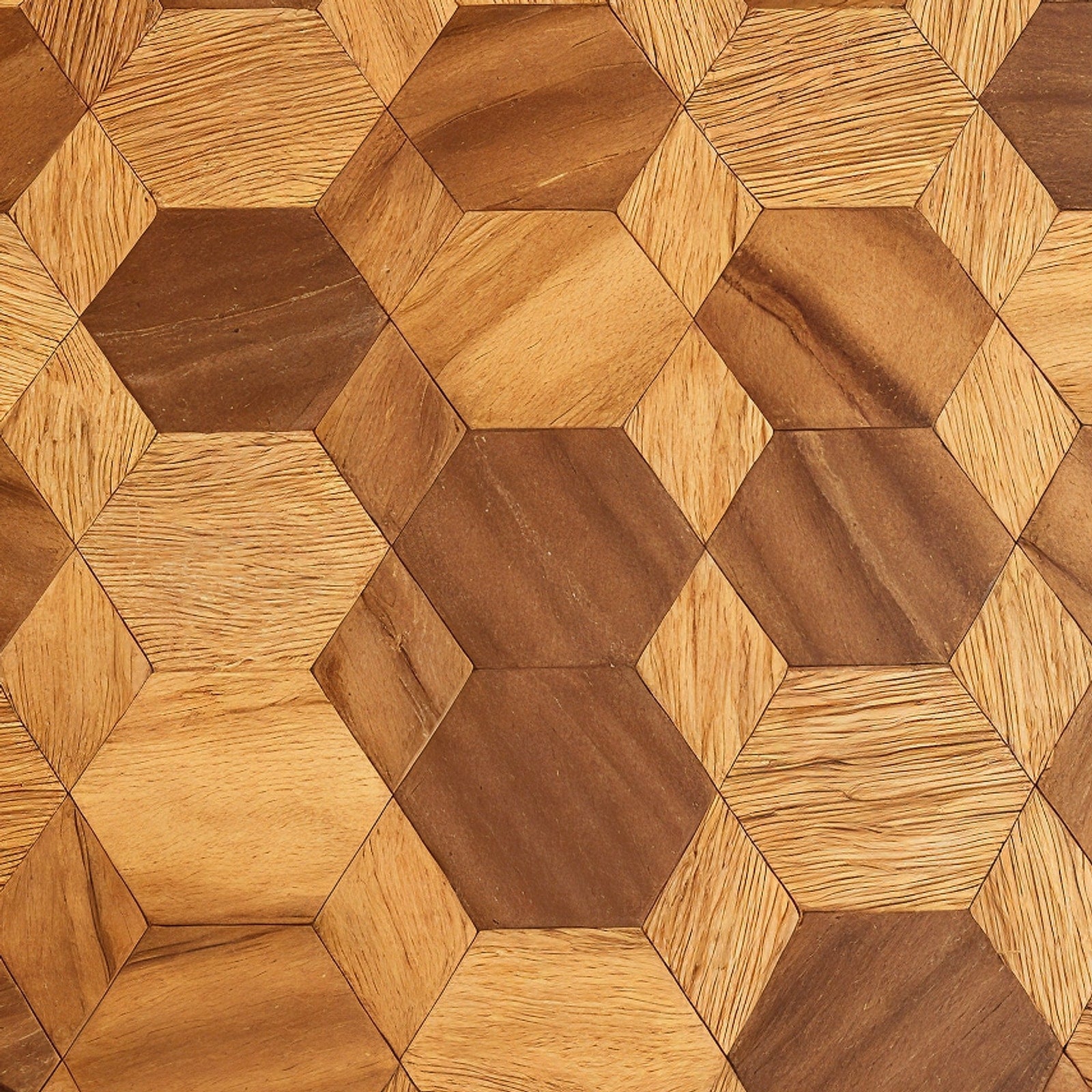 Shopaverly Oak Hexagonal Butcher Block — macro wood grain detail