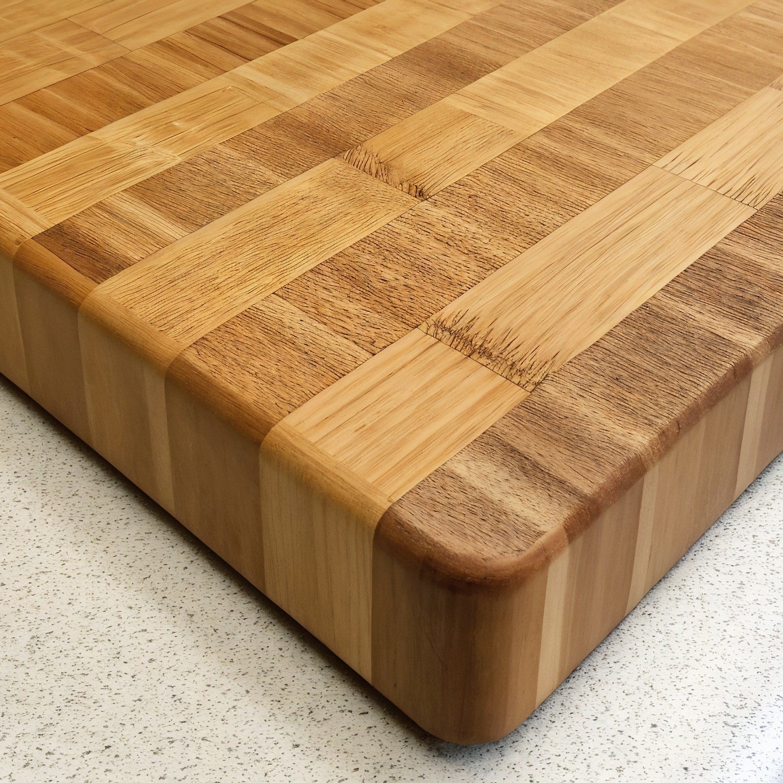 Shopaverly Bamboo Compact Butcher Block — close view of front edge and thickness