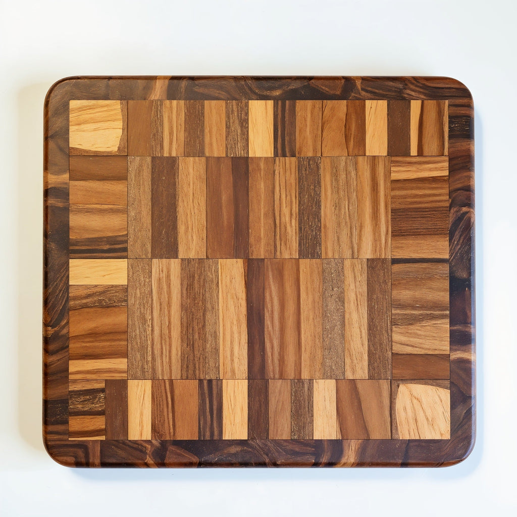 Shopaverly Zebrawood Butcher Block — top-down view displaying full zebrawood grain pattern