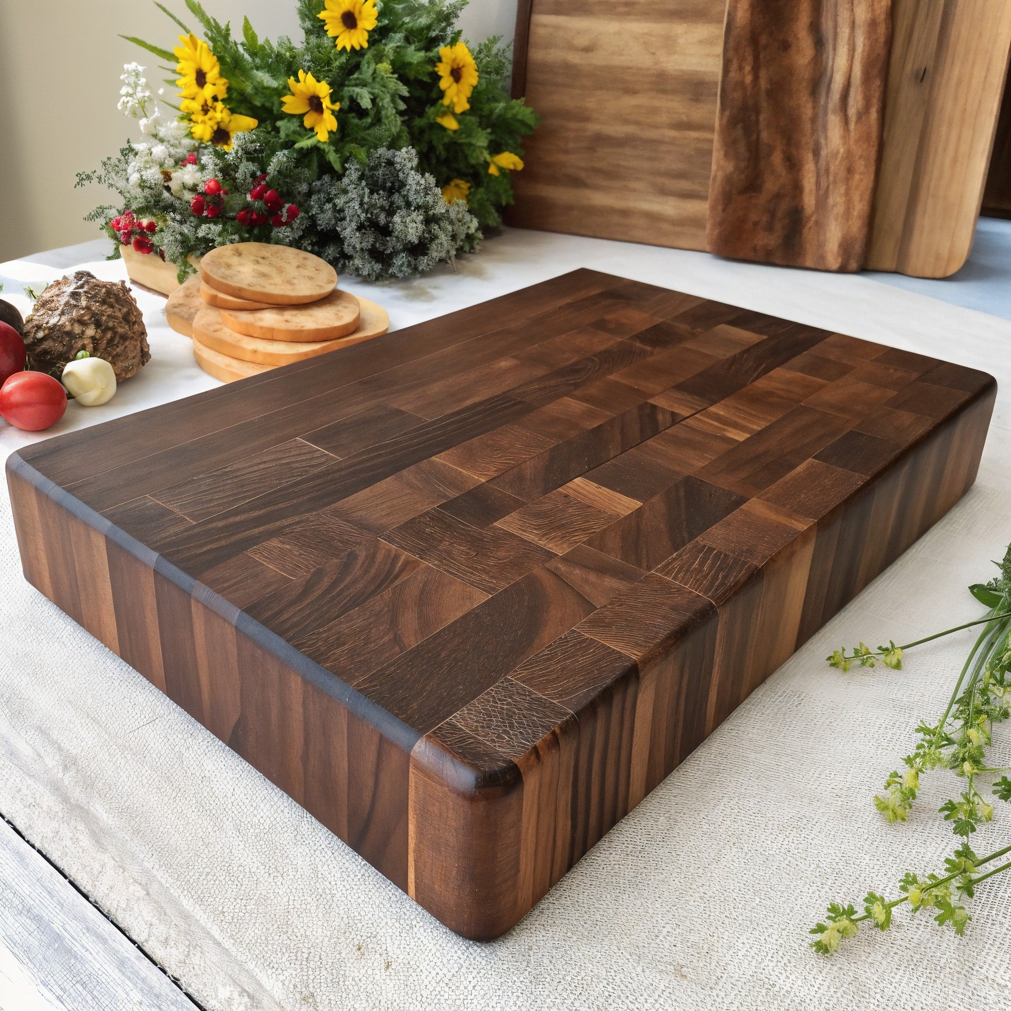 Shopaverly Wenge Rich Butcher Block — three-quarter angled view showing top face and front edge