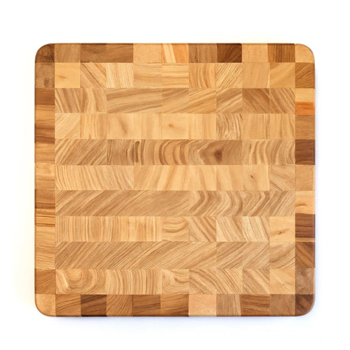 Shopaverly Ash Deluxe Butcher Block — strict top-down view showing full end-grain pattern