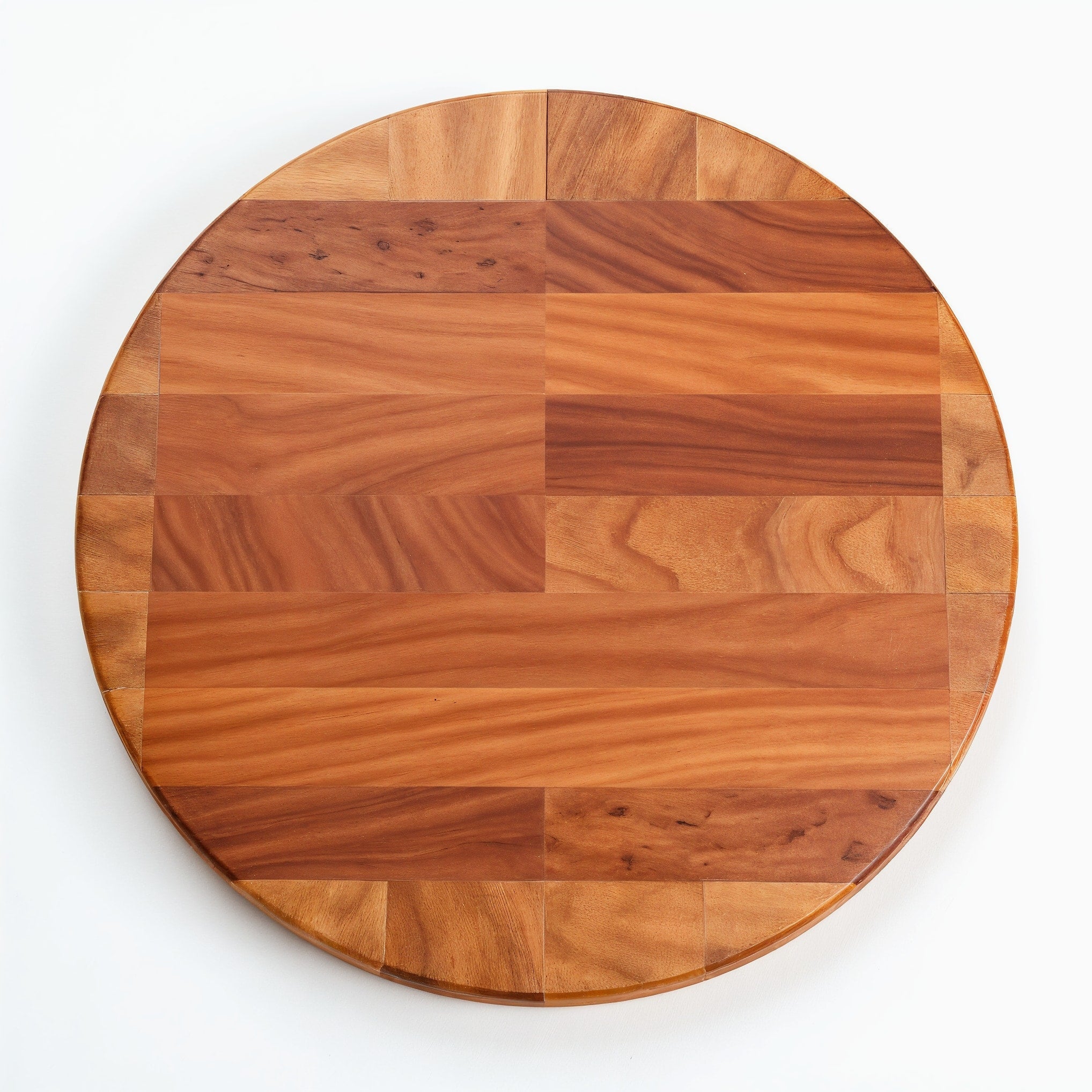 Shopaverly Cherry Round Butcher Block — top-down view showing cherry wood grain pattern