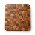 Shopaverly Teak Luxury Butcher Block — strict top-down view highlighting the end-grain pattern