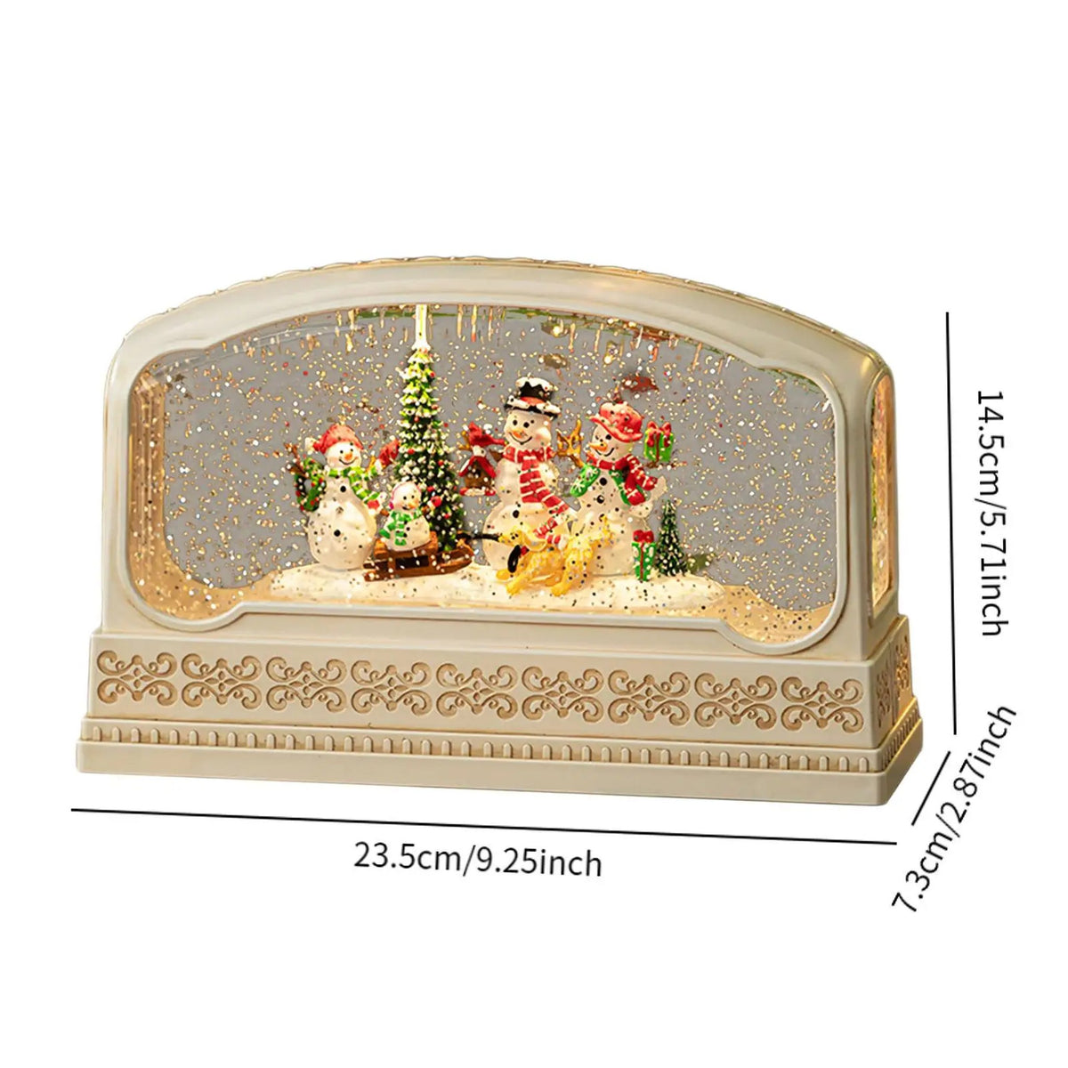 Christmas Snow Globe Music Box - Musical Lighted Snow Globe Night Light, Book or Panorama Style, USB #s_S