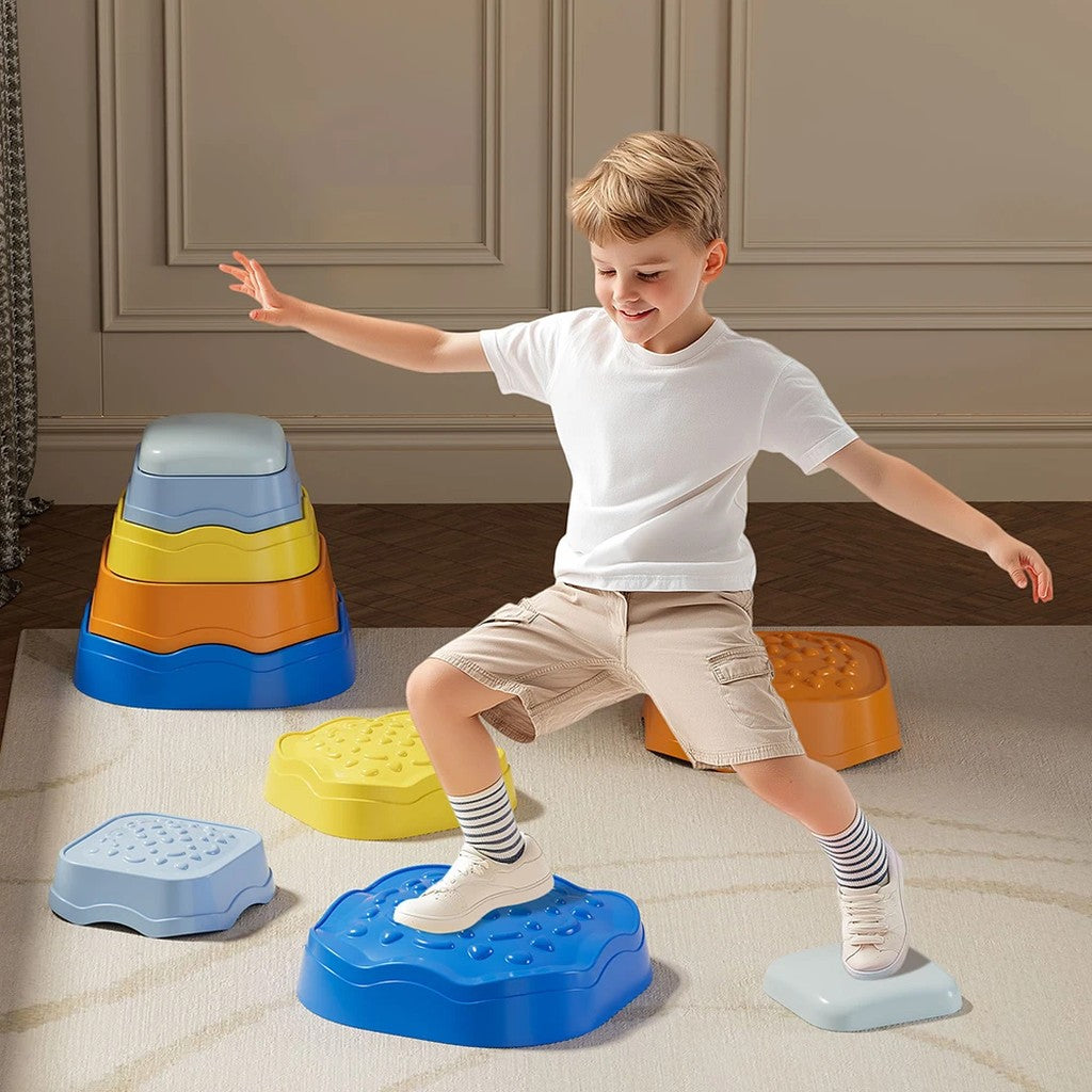 Stepping Stones for Kids - Stackable Balance Stepping Stones & Tactile Balance Path Sets, Non-Slip,  #s_S