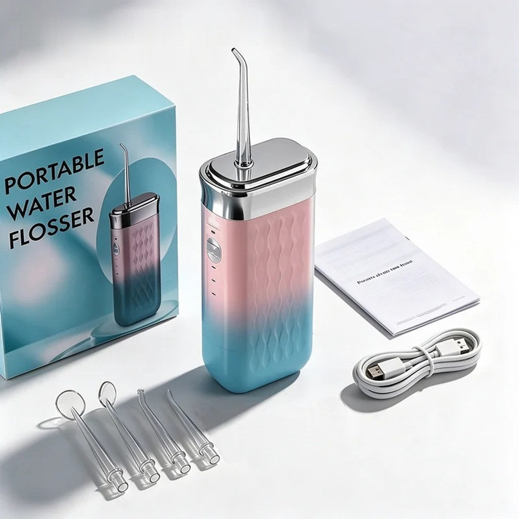 Portable Water Flosser Cordless - Foldable or Collapsible Travel Oral Irrigator, 0.6 mm Jet, Adjusta #s_S
