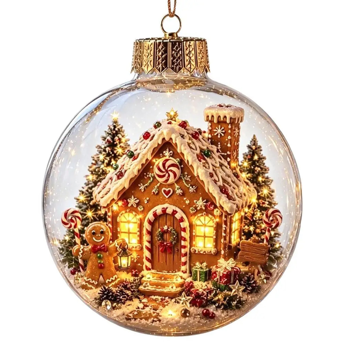 Christmas Ball Ornament with LED Light - Light Up Clear Shatterproof Hanging Ornament, 3.15 in, 8 Fe #s_S