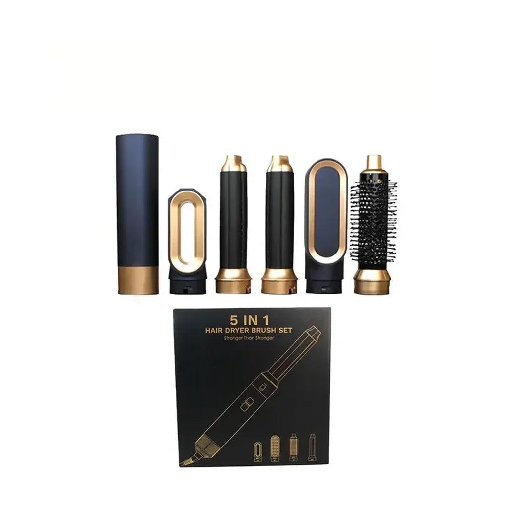 Blow Dryer Brush 5 in 1 Hair Styler Set - Hot Air Brush with 2 Air Curling Barrels, Round Brush & Sm #s_S
