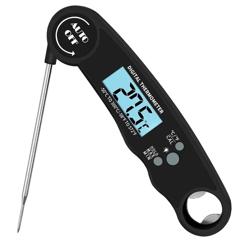 Digital Meat Thermometer with Probe & Kitchen Timer, 3.3 ft Steel Cable, -58 to 572°F, Magnetic Back #s_S