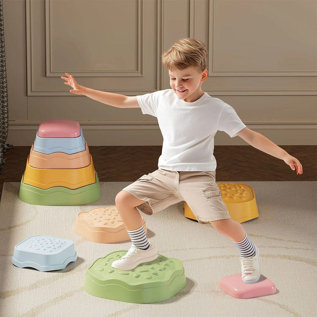 Stepping Stones for Kids - Stackable Balance Stepping Stones & Tactile Balance Path Sets, Non-Slip,  #s_S