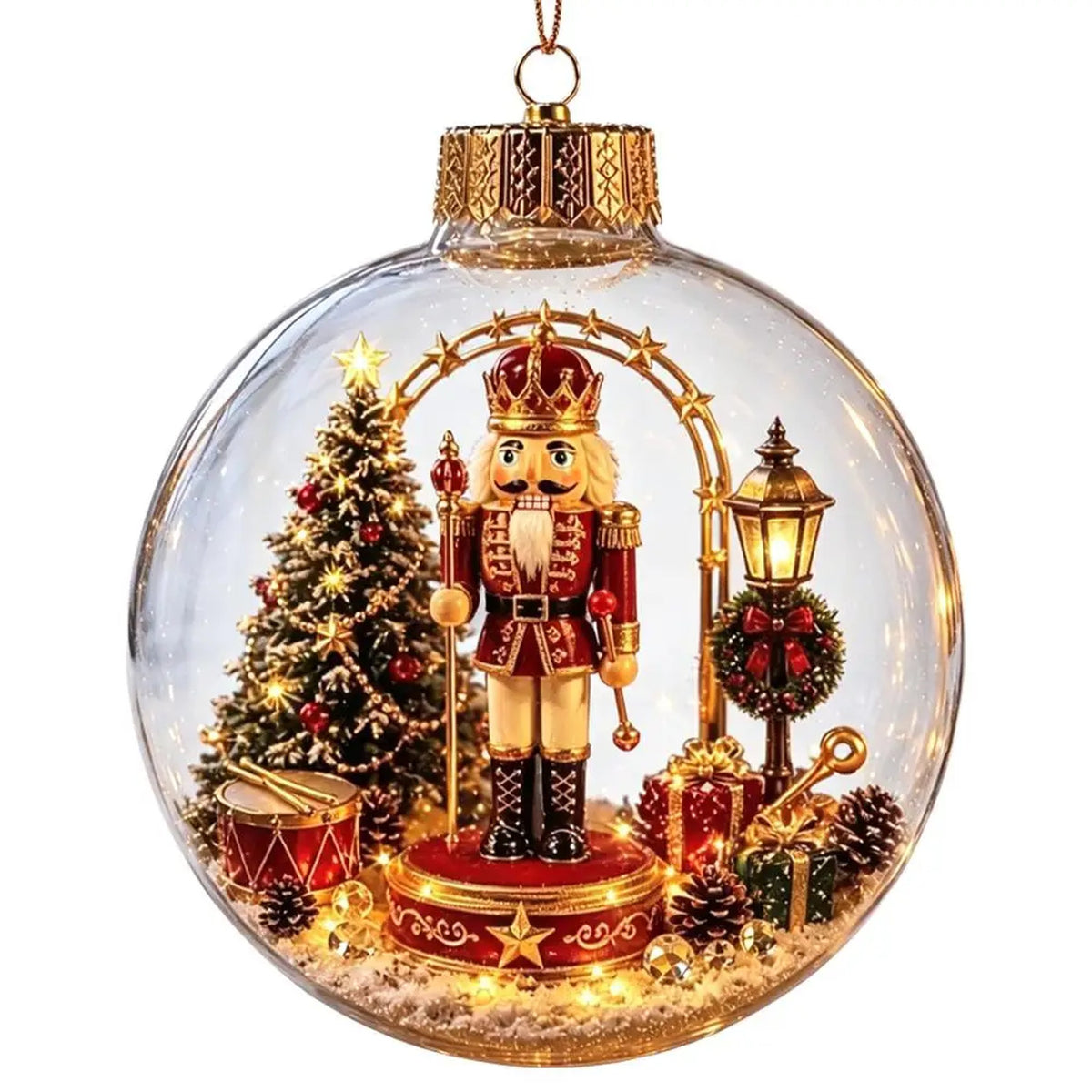Christmas Ball Ornament with LED Light - Light Up Clear Shatterproof Hanging Ornament, 3.15 in, 8 Fe #s_S