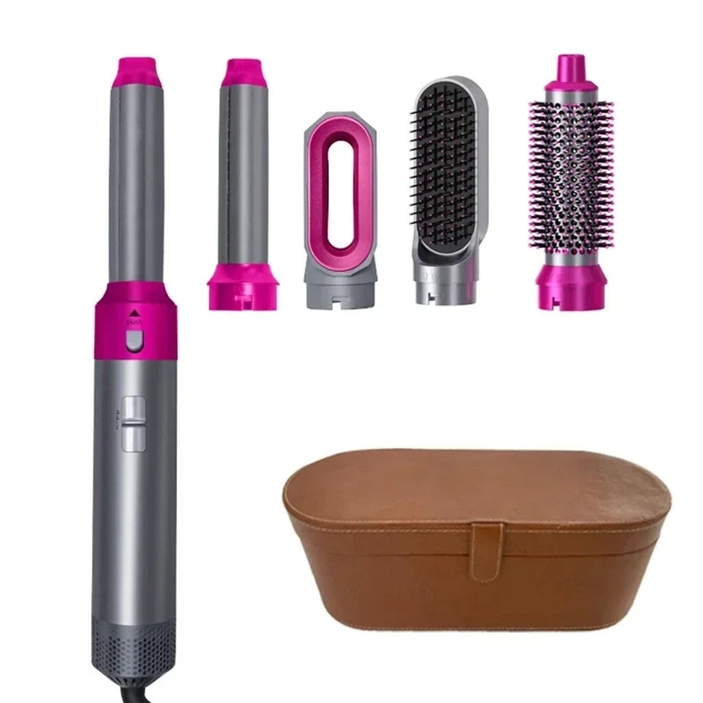 Blow Dryer Brush 5 in 1 Hair Styler Set - Hot Air Brush with 2 Air Curling Barrels, Round Brush & Sm #s_S