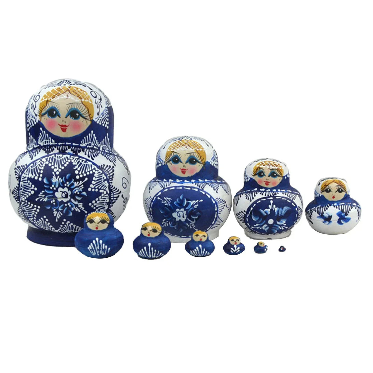 10-Piece Wooden Russian Matryoshka Nesting Doll Set