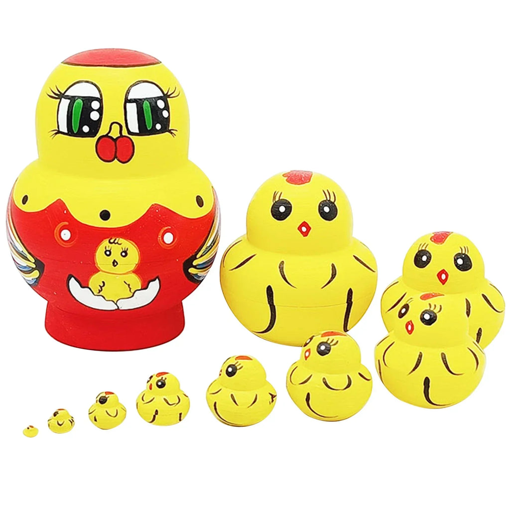 10-Piece Wooden Russian Matryoshka Nesting Doll Set