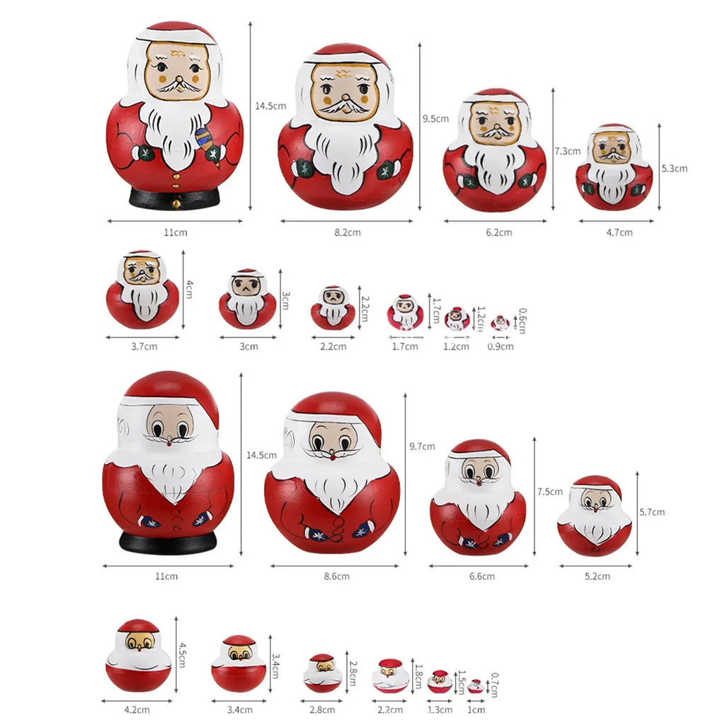 10-Piece Wooden Russian Matryoshka Nesting Doll Set