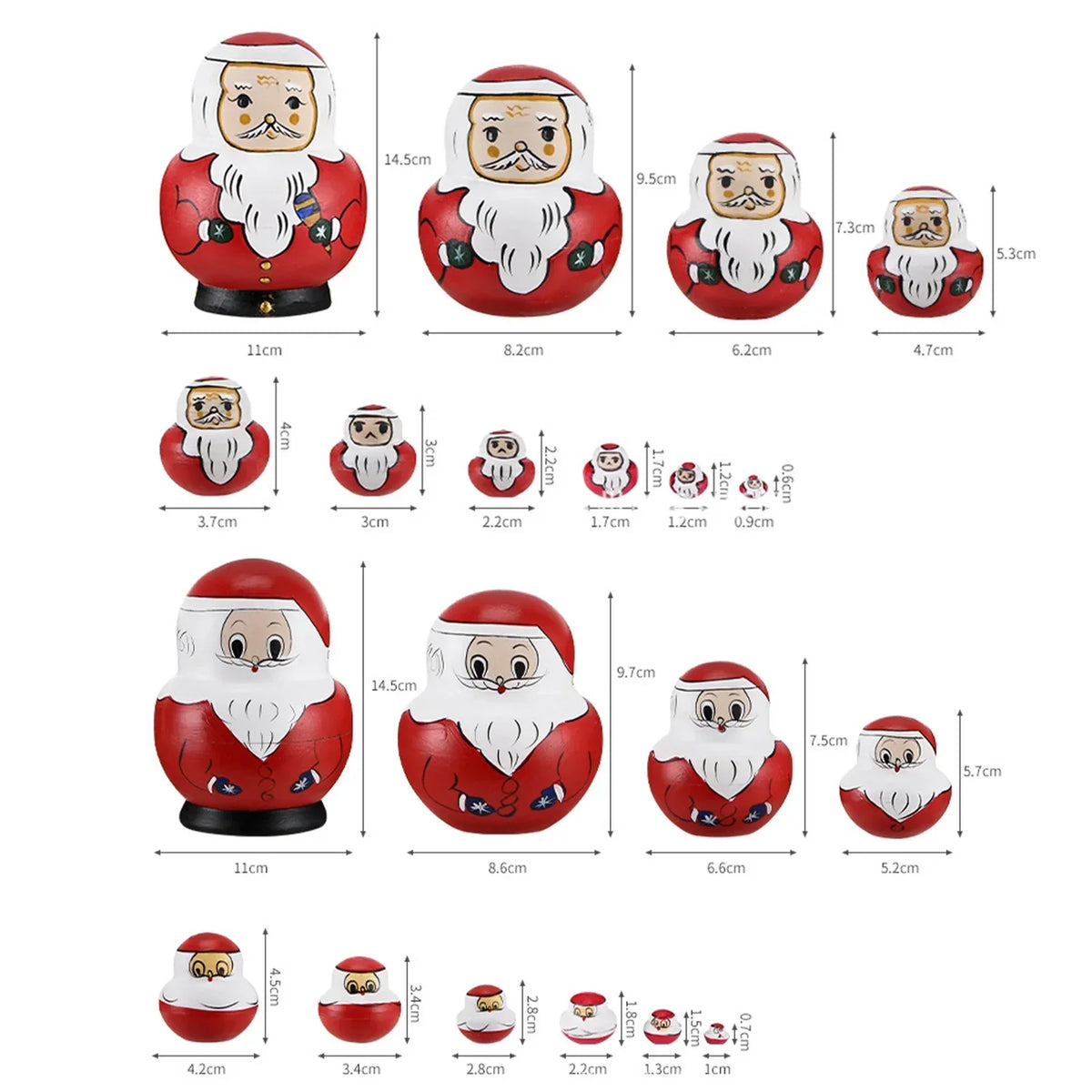 10-Piece Wooden Russian Matryoshka Nesting Doll Set