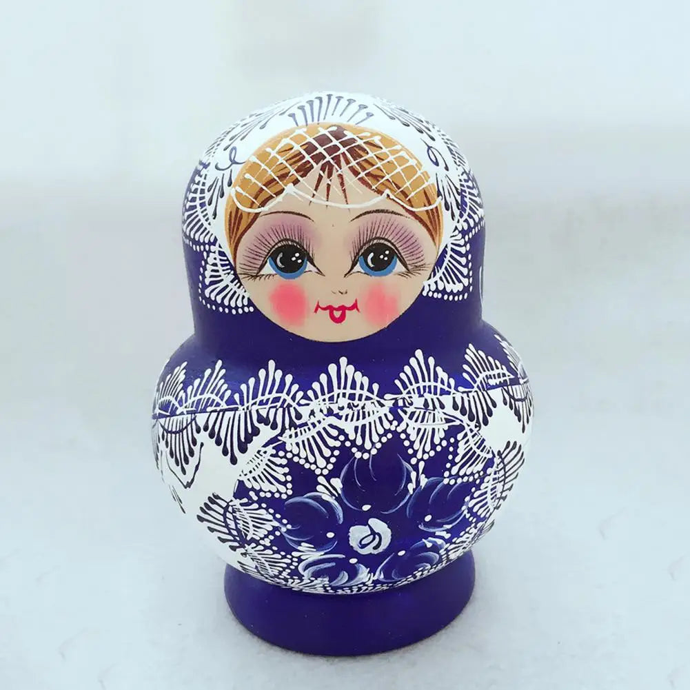 10-Piece Wooden Russian Matryoshka Nesting Doll Set