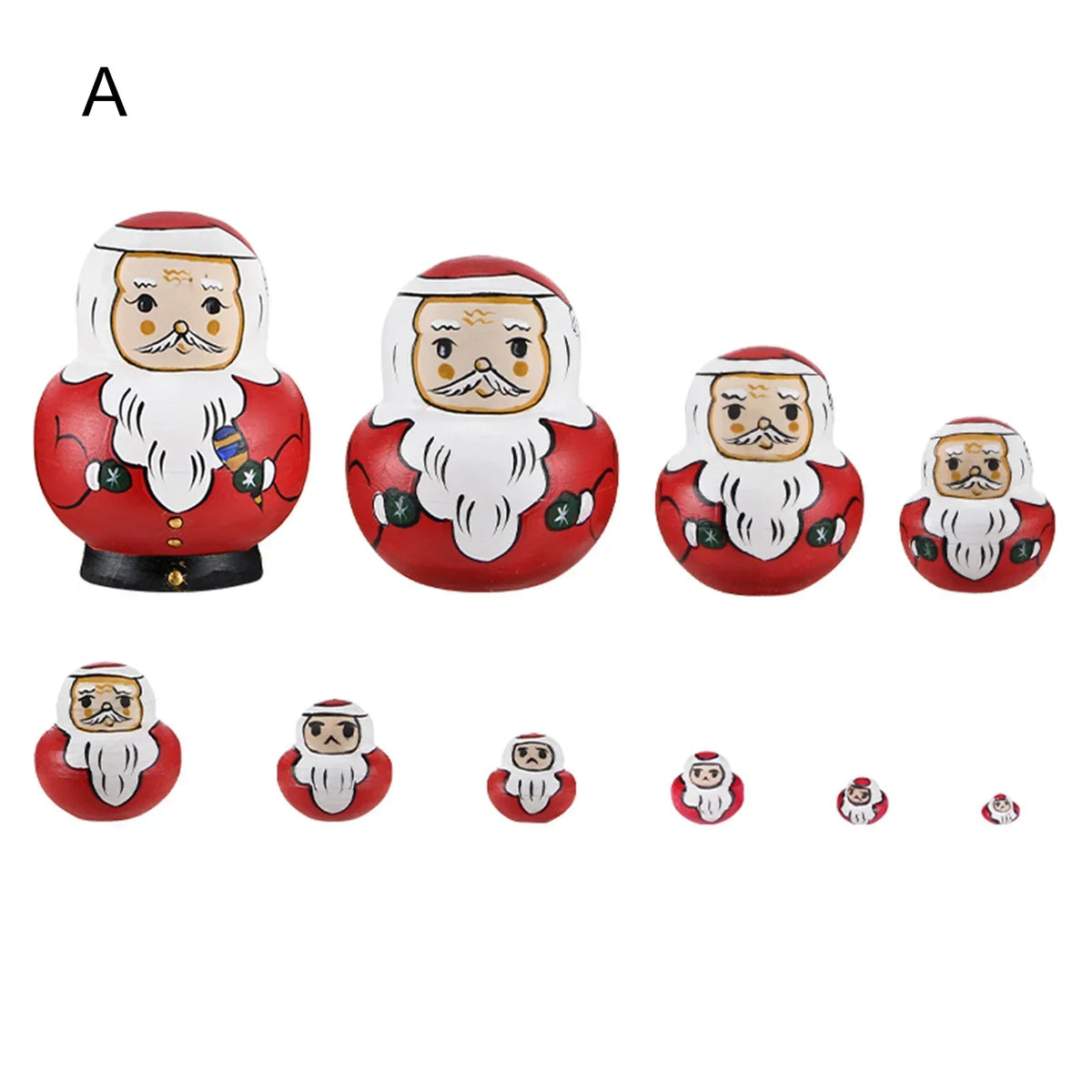 10-Piece Wooden Russian Matryoshka Nesting Doll Set