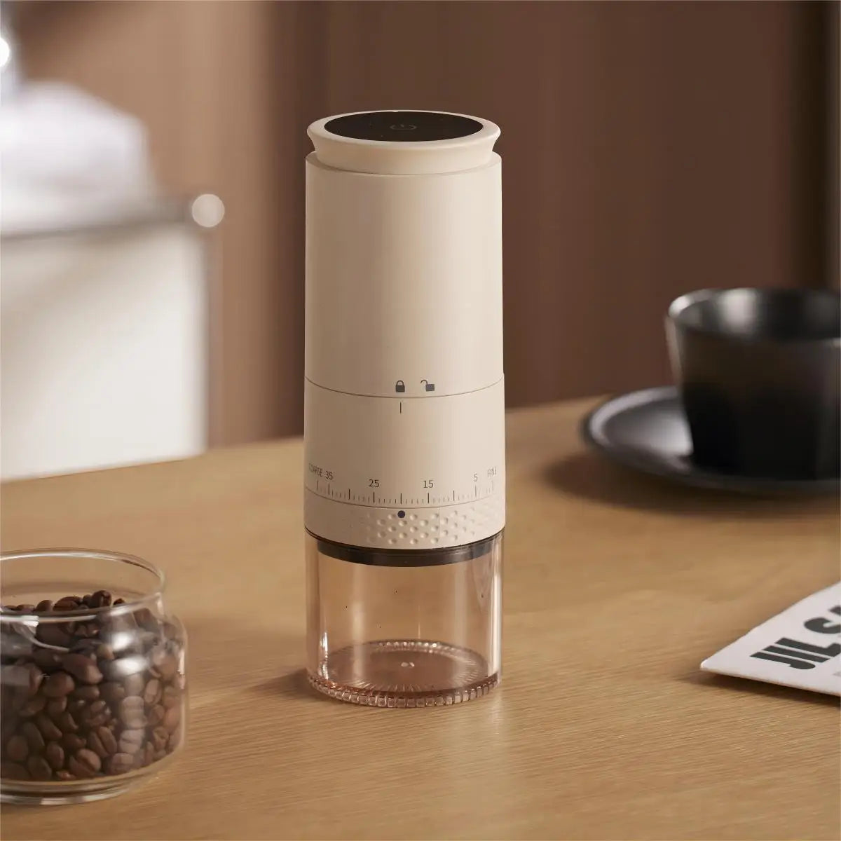 1500mAh Rechargeable Electric Coffee Grinder with 38 Grind Settings