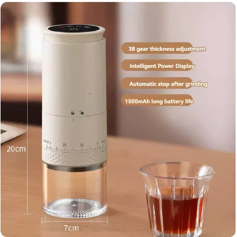 1500mAh Rechargeable Electric Coffee Grinder with 38 Grind Settings