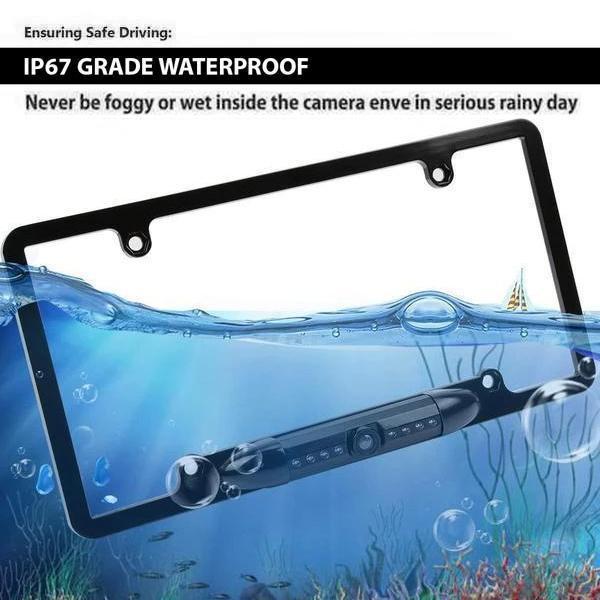 170° Wide Angle Backup Camera License Plate Frame