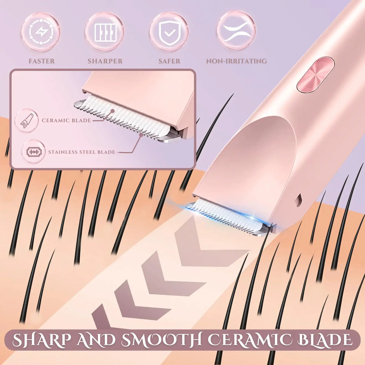 2-in-1 Electric Razor for Women with Dual Head Design