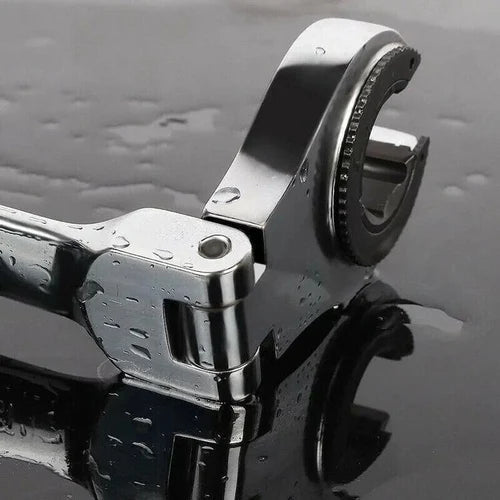 2-in-1 Ratchet Wrench with Flexible & Fixed Head Design